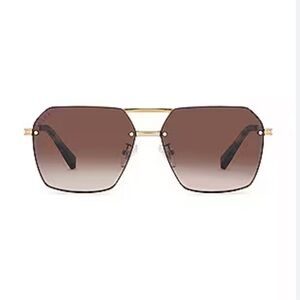 DIFF Nolan Gold and Brown Gradient Sunglasses